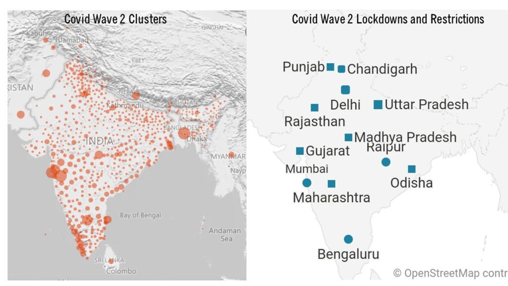 Covid Wave 2 Clusters and Lockdowns and Restrictions