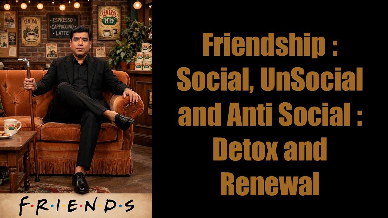 Friendship : Social, UnSocial and Anti Social : Detox and Renewal